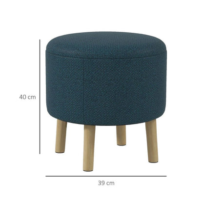 Round Storage Ottoman: Stool Chair with Cushioned Top & Hidden Space