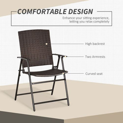 Foldable Rattan Chairs - Stylish, Durable, Weather-Resistant Duo