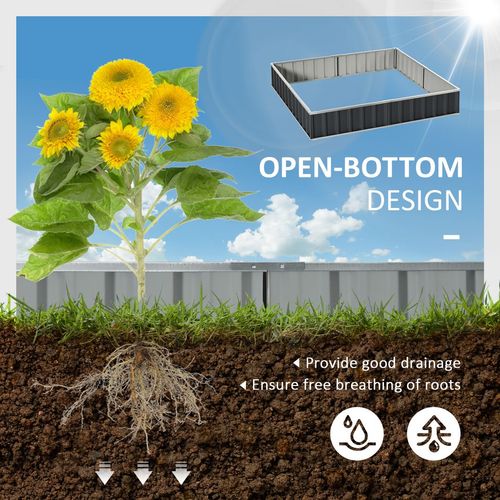 Metal Raised Garden Bed - Spacious Steel Planter with Gloves, 258x90cm