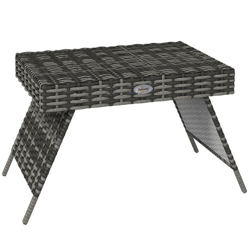 Modern Foldable Rattan Outdoor Coffee Table - Sleek & Space-Saving