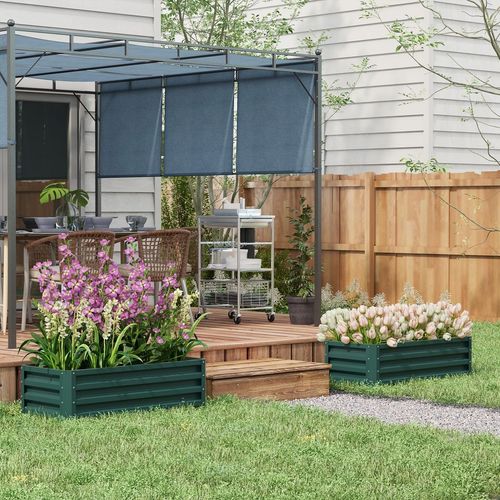 Steel Raised Garden Planter Box Set - Durable & Stylish Green Design
