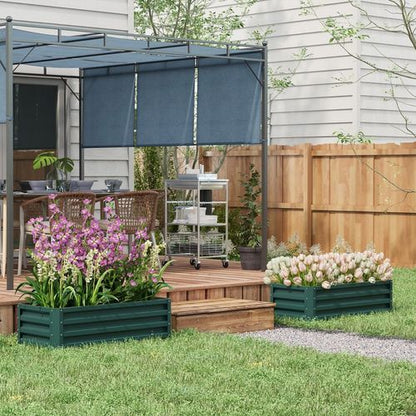 Steel Raised Garden Planter Box Set - Durable & Stylish Green Design