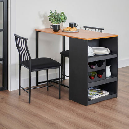 Compact Black Bistro Dining Set, Modern and Space-Efficient