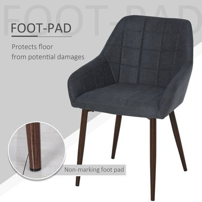 Pair of Dining Chairs with Sponge Padding and Metal Legs for Home Office Use