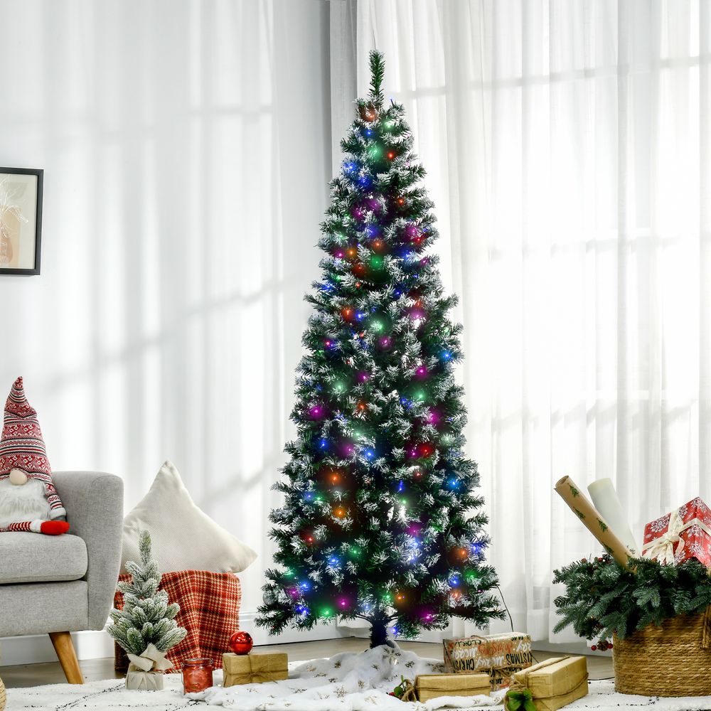 6FT Pre-Lit Artificial Christmas Tree for Holiday Décor with 300 Colourful LED Lights