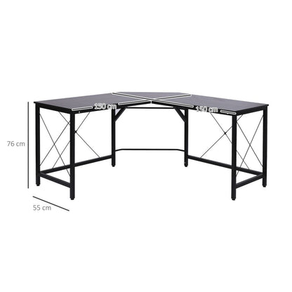 Black Corner L-Shape Desk, Ideal for Home Office and Gaming Computer Workstation