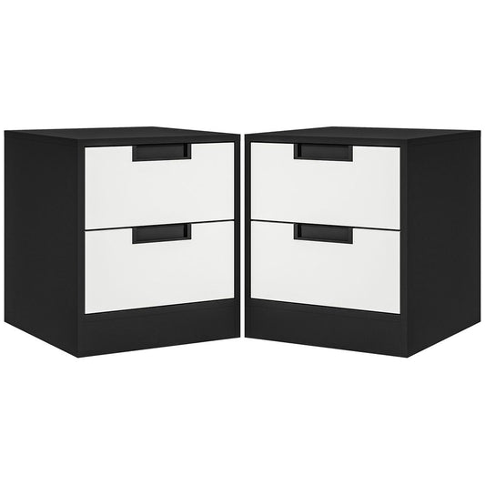 Set of 2 Stylish 2-Drawer Bedside Tables with Storage – Elegant Nightstands for Bedrooms