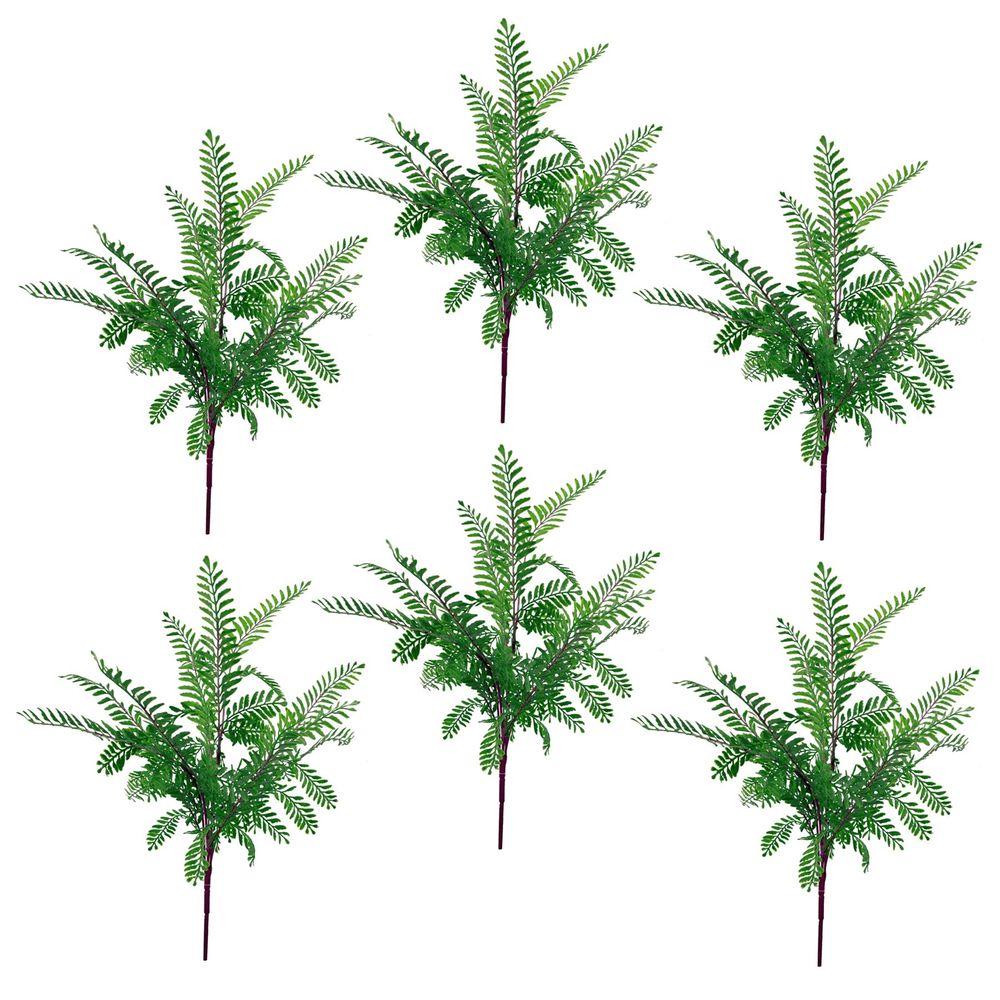 Set of 6 x 55cm Dark Green Artificial Himalayan Maidenhair Fern Bushes