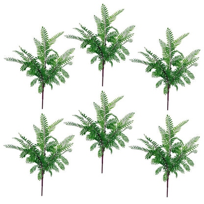 Set of 6 x 55cm Dark Green Artificial Himalayan Maidenhair Fern Bushes