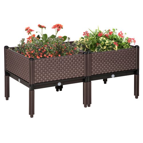 2-Piece Elevated Planter Box Set for Easy Gardening Anywhere!