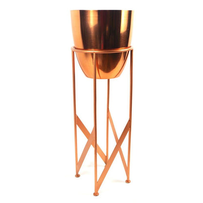 90cm Copper Planter with Artificial Yukka Plant for Stylish Home Accents