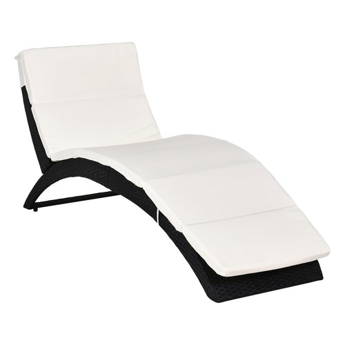 Ultimate Comfort Rattan Folding Lounger with Cushion - Perfect Garden Relaxation!
