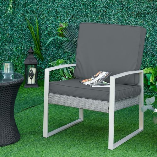 Transform Your Outdoor Space: Dark Grey Seat & Back Cushion Set