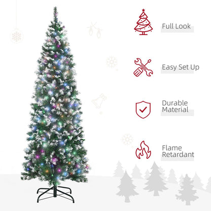 6FT Pre-Lit Artificial Christmas Tree for Holiday Décor with 300 Colourful LED Lights