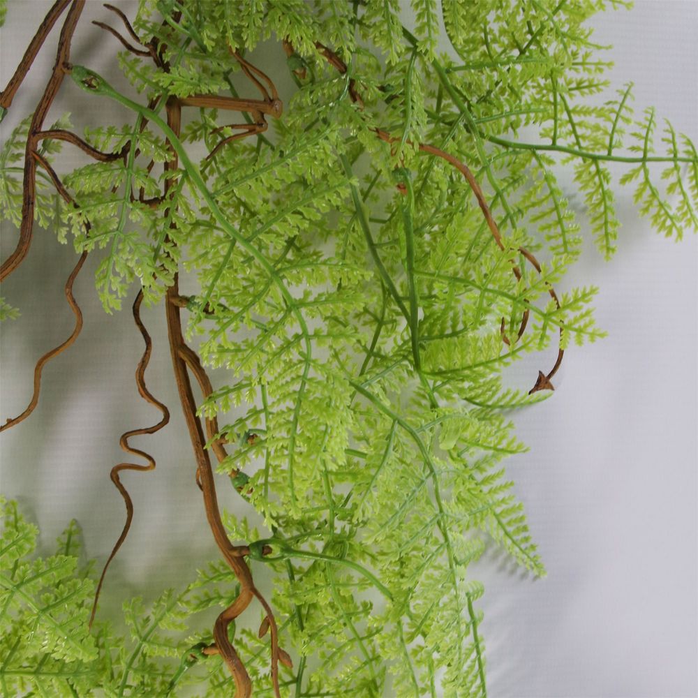 Set of 6 x 100cm Light Green Artificial Hanging Maidenhair Ferns