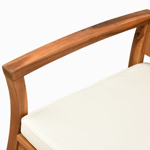 Acacia Hardwood Rocking Chair with Plush Cushions - Indoor/Outdoor Comfort