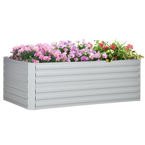 Sturdy Galvanised Steel Raised Garden Bed - 180x90cm Outdoor Planter