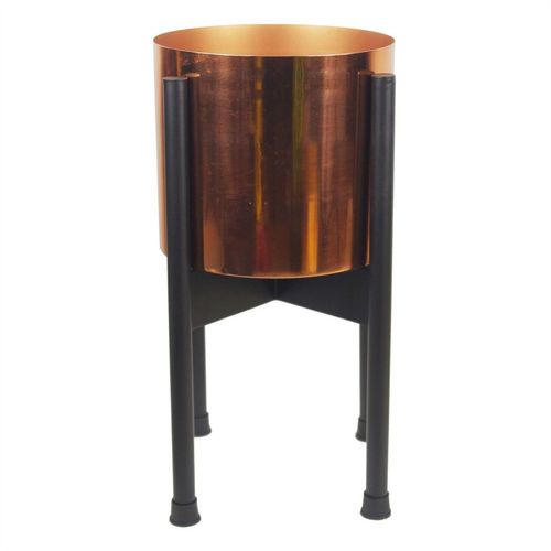 Metal Planter Plant Pot with Polished Copper Finish 20 x 18cm