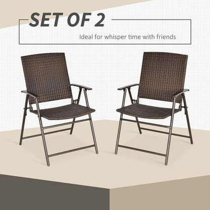 Foldable Rattan Chairs - Stylish, Durable, Weather-Resistant Duo