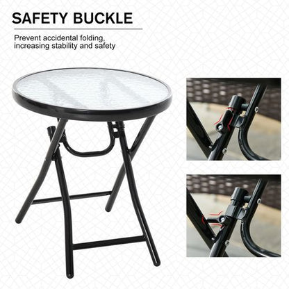 Round Folding Garden Table with Safety Buckle - Elegant & Versatile