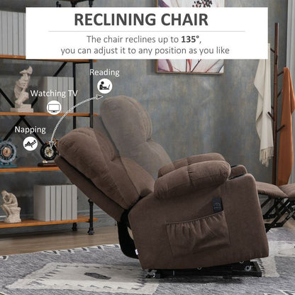 Brown Heavy-Duty Riser and Recliner Chair Lift for Elderly Support and Comfort