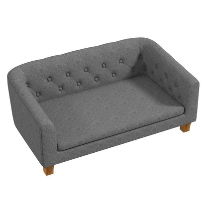 Grey Elevated Dog Couch with Soft Cushion, Perfect for Small to Medium Dogs