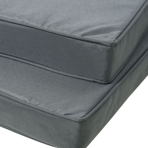 Dark Grey 45x45cm Outdoor Garden Seat Cushions with Secure Ties - Set of 2