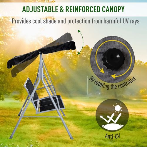 Stylish Outdoor 3-Seater Swing Chair with UV Canopy - Perfect for Relaxation!