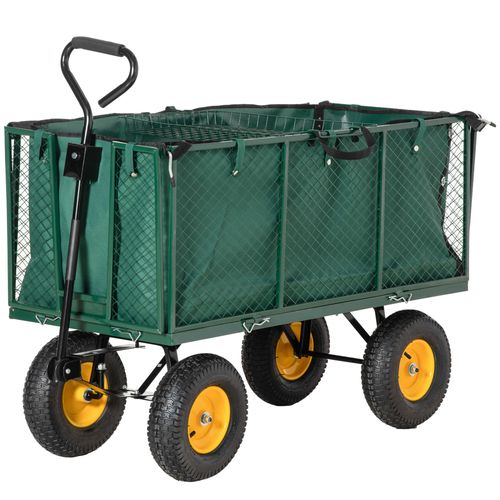 Heavy-Duty 4-Wheel Garden Trolley - Versatile Transport for All Landscapes