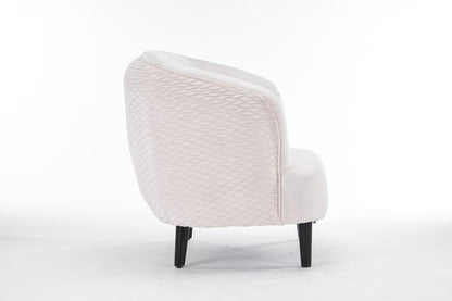 77cm Cream Velvet Armchair, Luxurious and Comfortable