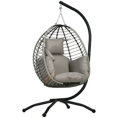 Cosy Hanging Egg Chair with Thick Cushion - Stylish Patio Relaxation