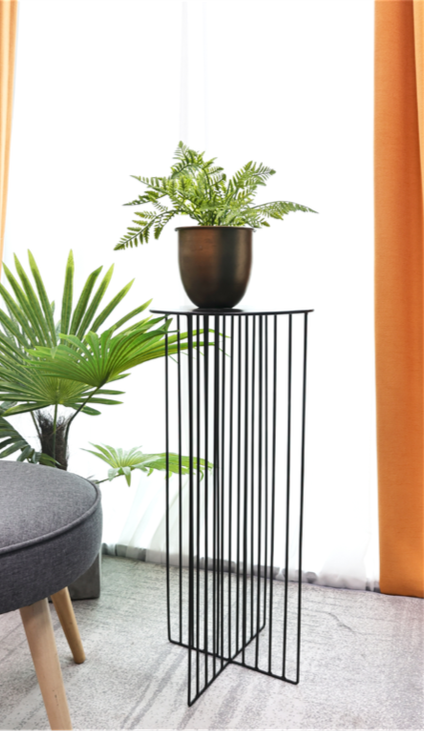 Metal Flower Stand Side Table, Modern and Chic