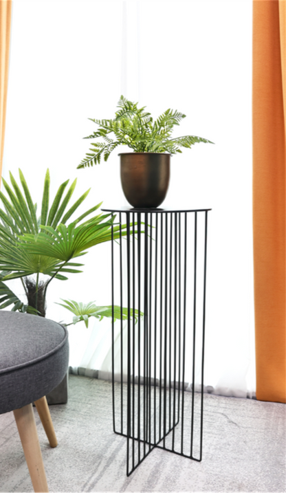 Metal Flower Stand Side Table, Modern and Chic
