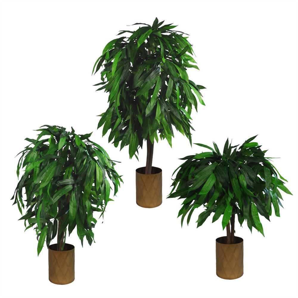 100cm Large Artificial Mango Tree - Perfect for Tropical Home Decor