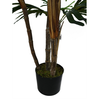 100cm Artificial Raphis Palm Tree - Perfectly Realistic Indoor Plant for Tropical Ambience