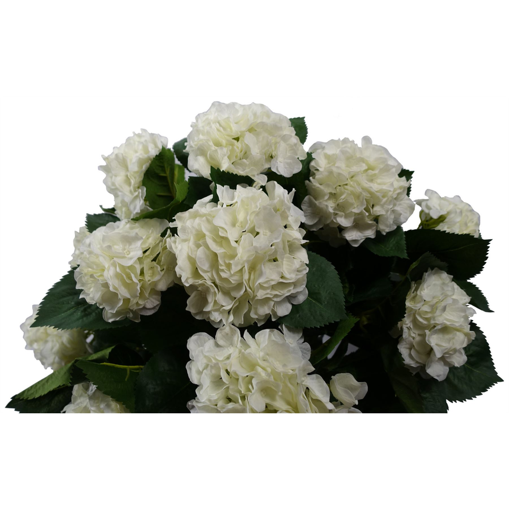 70cm Artificial White Hydrangea Bush Plant in Pot for Beautiful Floral Indoor Decor