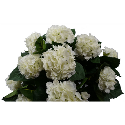 70cm Artificial White Hydrangea Bush Plant in Pot for Beautiful Floral Indoor Decor