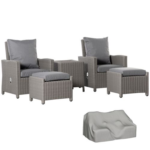 2 Seater Outdoor PE Rattan Patio Furniture TableOlefin Cushion