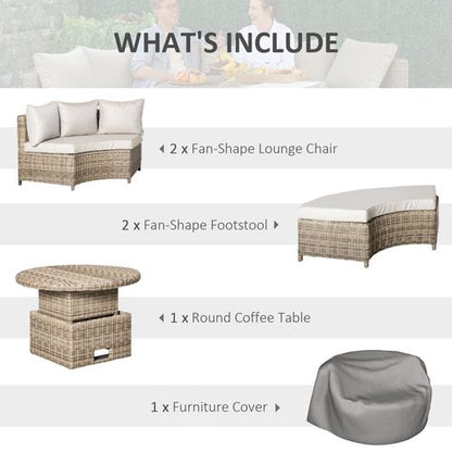 Versatile 8-Seater Rattan Daybed with Adjustable Table & Plush Olefin Cushions