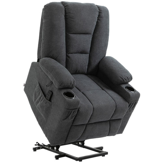 Grey Riser Recliner Chair with Remote, Ideal Lift Chair for Elderly Comfort and Support