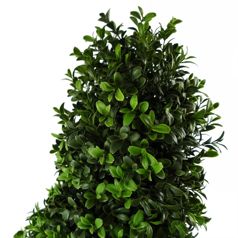 150cm UV Resistant Pair of Spiral Buxus Artificial Trees for Garden Elegance