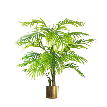 Leaf Metal Planter Plant Pot with Polished Gold Finish 20 x 18cm