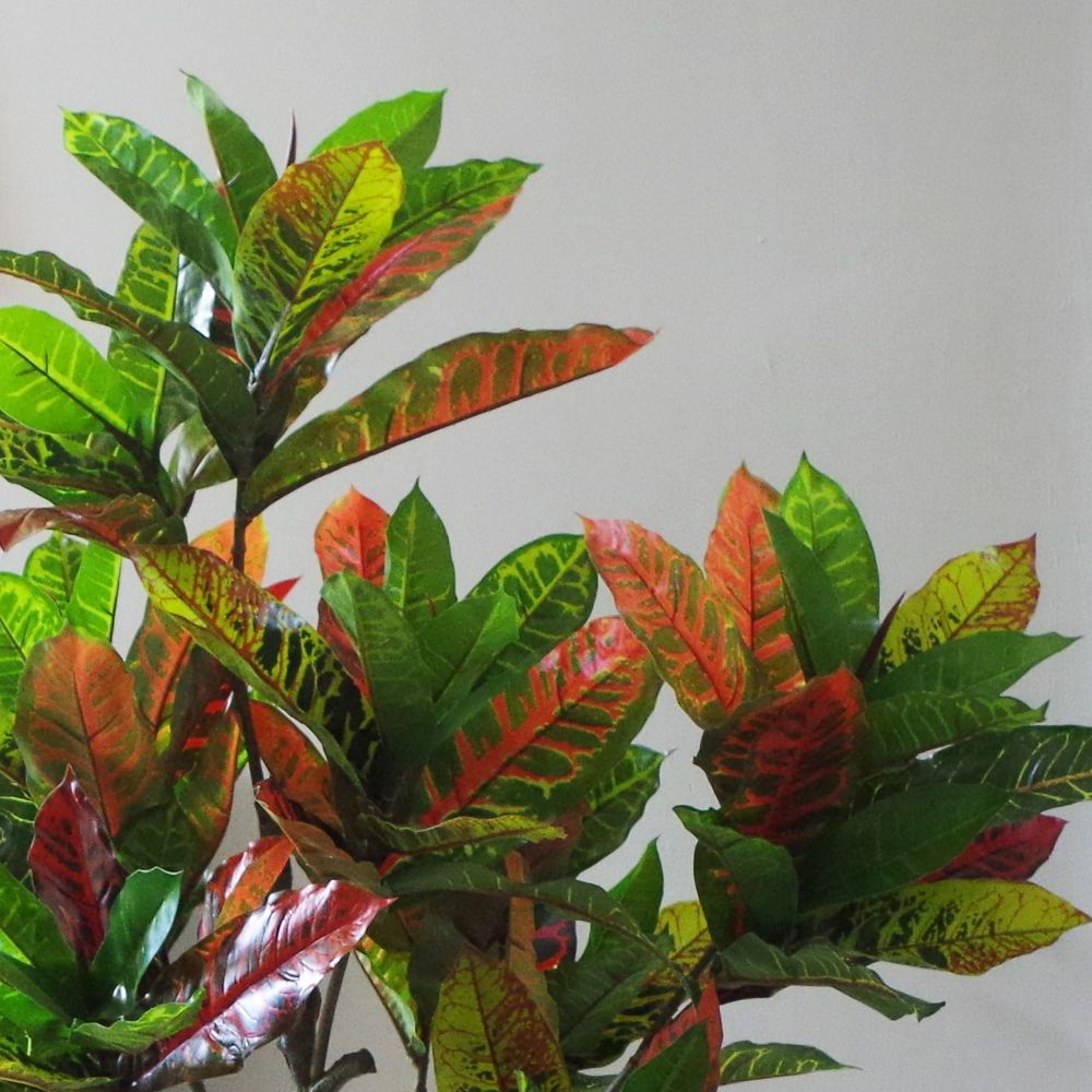 130cm Multicoloured Artificial Codiaeum Plant – Vibrant Faux Plant for Home Décor