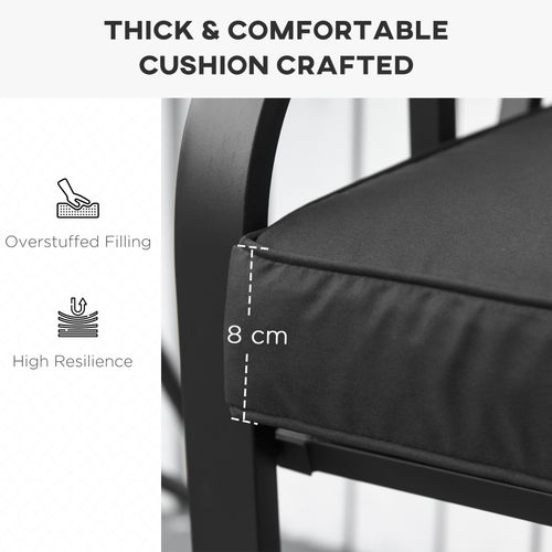 Waterproof Garden Bench Cushion for 2-Seater - Black Comfort Pad