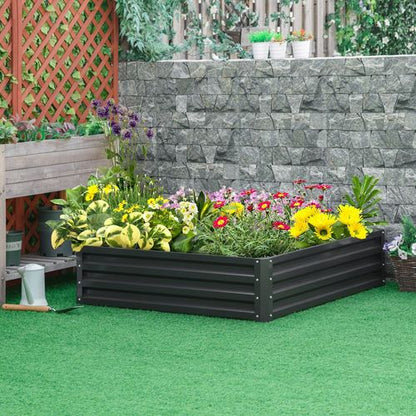 Modular Galvanized Steel Raised Garden Bed - Perfect for Flowers & Veggies!
