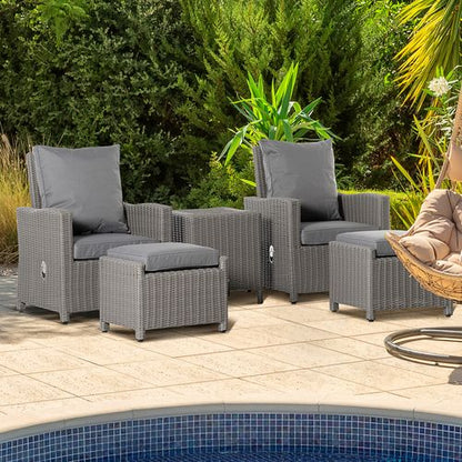 2 Seater Outdoor PE Rattan Patio Furniture TableOlefin Cushion