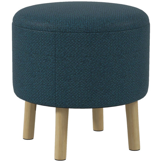 Round Storage Ottoman: Stool Chair with Cushioned Top & Hidden Space