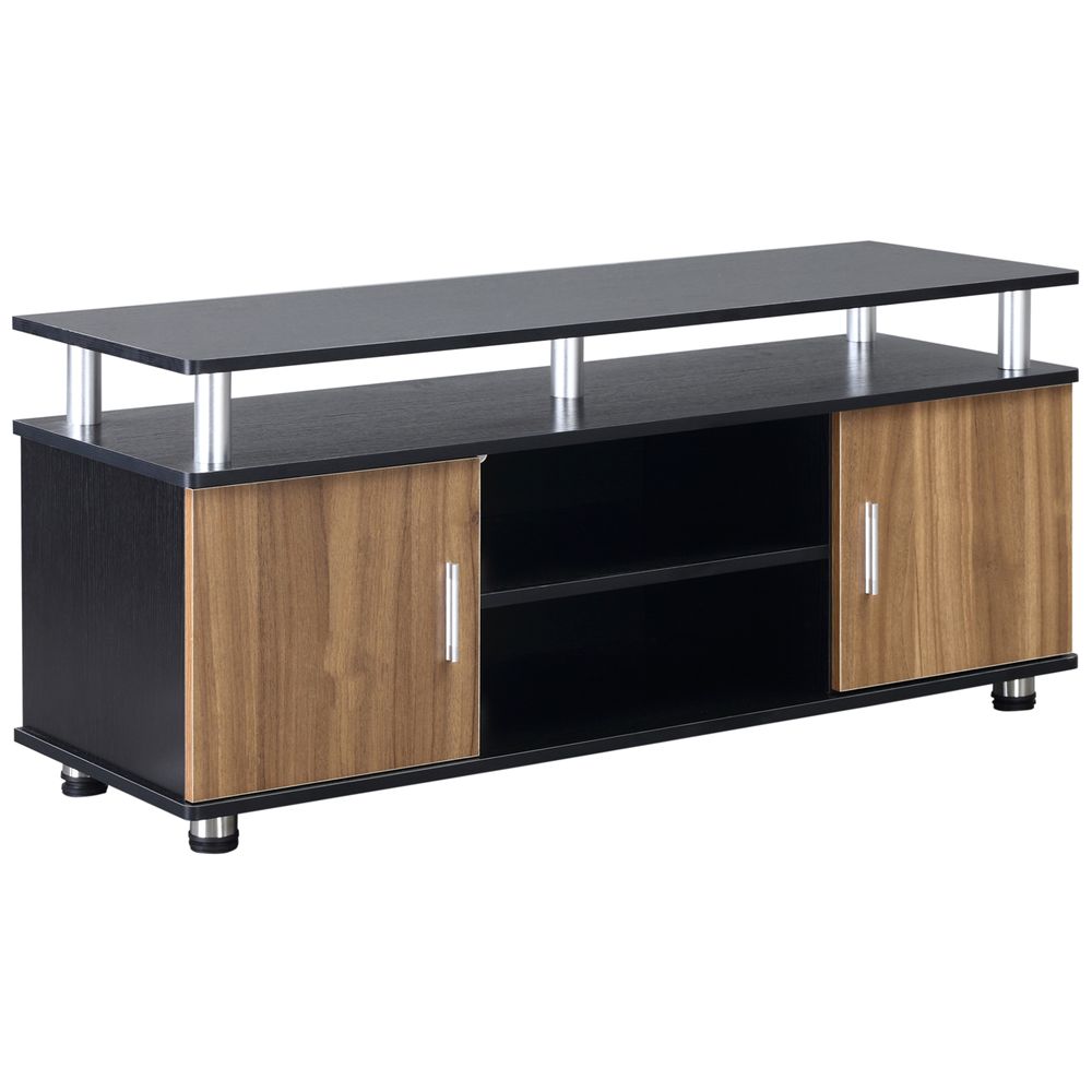 Black and Walnut TV Cabinet Stand: Entertainment Centre & Media Console