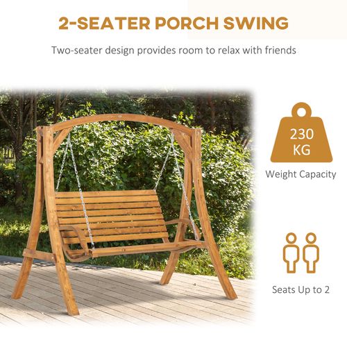 Stylish 2-Seater Wooden Garden Swing Chair for Cosy Outdoor Relaxation