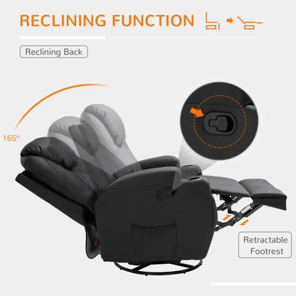 Faux Leather Electric Recliner Sofa Chair - 8-Point Vibration Massage with Remote
